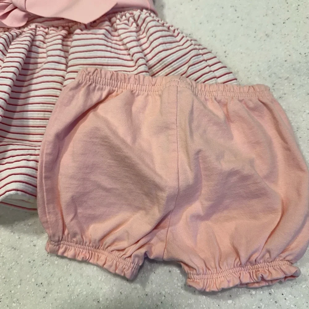 Ralph Lauren Cap Sleeved 3M Baby Girl Dress & Carter’s Bloomers! Pink & …